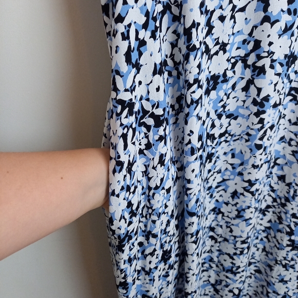 John Lewis Blue & White Floral Tea Dress UK 12 - Picture 10 of 13
